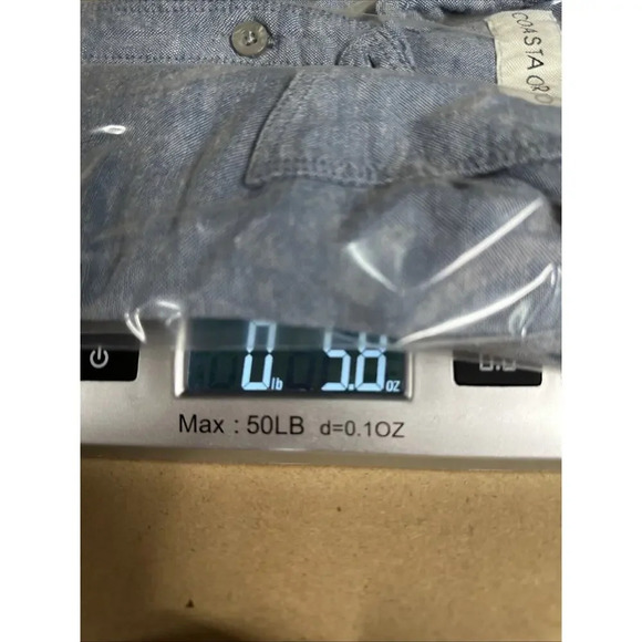 Coastaoro Linen Chambra Button Up Collared Top Men Sz L Coastal Staple Essential - Picture 8 of 8
